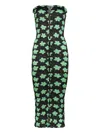 Amy Crookes Floral-print Midi Dress In Black