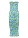 Amy Crookes Floral-print Midi Dress In Blue