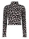 Amy Crookes Floral-print Top In Black