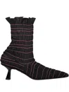 Amy Crookes Ruffle-detail Ankle Boots In Black