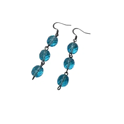 Amy Delson Jewelry Women's Black / Blue Bonnie - Blue Faceted Crystal Drop Earrings In Multi