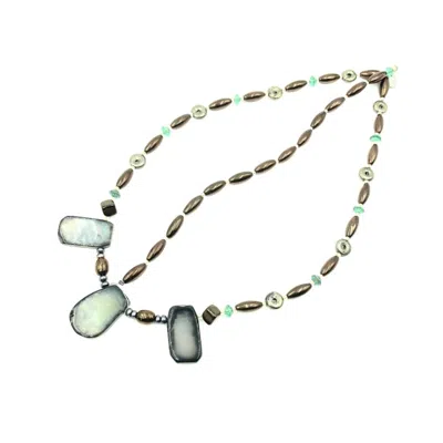 Amy Delson Jewelry Women's Blue / Brown / Silver Katherine - Agate, Pyrite And Hematite Headdress In Multi