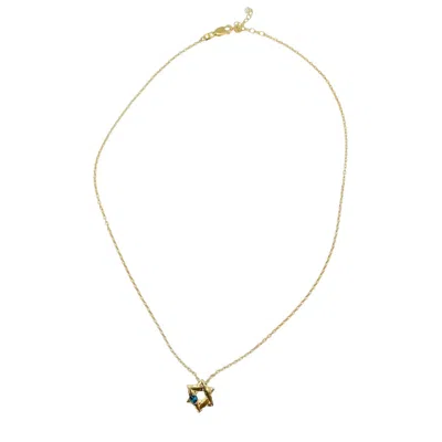 Amy Delson Jewelry Women's Blue / Gold Davida - London Blue Topaz Gold Vermeil Star Necklace