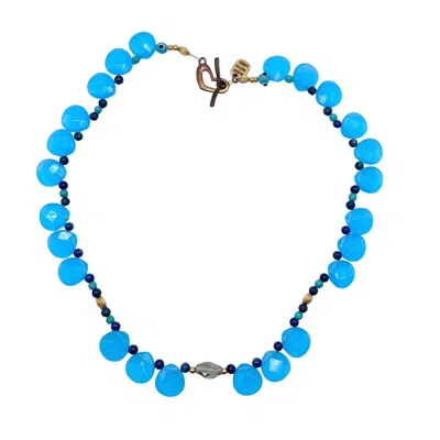 Amy Delson Jewelry Women's Blue / Gold / Grey Cleo - Blue Lapis, Turquoise And Glass Necklace