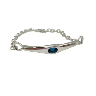 Amy Delson Jewelry Women's Blue / Silver Blake - Adjustable London Blue Topaz Sterling Silver Bracelet In Multi