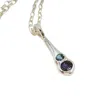 Amy Delson Jewelry Women's Blue / Silver Olivia - Ombré London Blue Topaz, Swiss Blue Topaz Two Stone Silver Pendant Ne