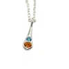 Amy Delson Jewelry Women's Blue / Silver / Orange Olivia - Orange Citrine, Swiss Blue Topaz Two Stone Silver Pendant Ne