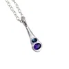 Amy Delson Jewelry Women's Blue / Silver / Purple Olivia - Purple Amethyst, London Blue Topaz Two Stone Silver Pendant  In Multi