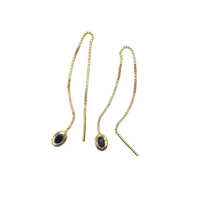 Amy Delson Jewelry Women's Gold / Black Thelma - Black Onyx Gold Vermeil Threader Earrings In Multi