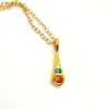 Amy Delson Jewelry Women's Blue / Orange / Gold Olivia - Orange Citrine, Swiss Blue Topaz Two Stone Gold Pendant Neckla