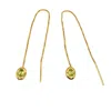 Amy Delson Jewelry Women's Gold / Green Thelma - Green Peridot Gold Threader Earrings In Multi