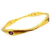 Amy Delson Jewelry Women's Gold / Pink / Purple Brooke - Amethyst Four Stone Gold Bangle Bracelet