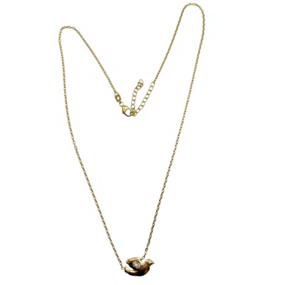 Amy Delson Jewelry Women's Gold / White Dova - White Topaz Gold Vermeil Dove Necklace In Multi