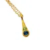 Amy Delson Jewelry Women's Green / Blue / Gold Olivia - London Blue Topaz, Green Peridot Two Stone Gold Pendant Necklac In Multi