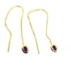 Amy Delson Jewelry Women's Pink / Purple / Gold Thelma - Amethyst Gold Threader Earring