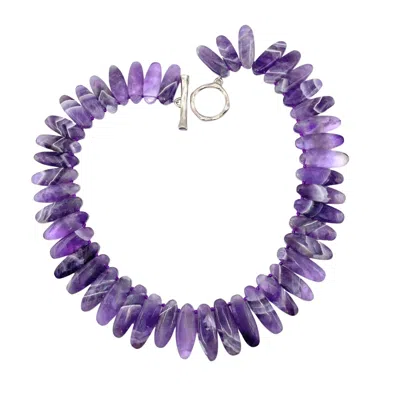 Amy Delson Jewelry Women's Purple / Silver Lila - Lilac Amethyst Toggle Choker Necklace