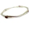 Amy Delson Jewelry Women's Red Brooke - Garnet Four Stone Silver Bangle Bracelet