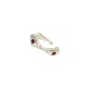 Amy Delson Jewelry Women's Red / Silver Chloe - Garnet Three Stone Silver Ear Cuff