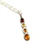 Amy Delson Jewelry Women's Red / Yellow / Orange Ophelia - Ombré Garnet, Orange Citrine Four Stone Silver Pendant Neckl