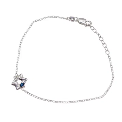 Amy Delson Jewelry Women's Silver / Blue Davida - London Blue Topaz Sterling Silver Star Bracelet In Metallic