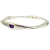 Amy Delson Jewelry Women's Silver / Pink / Purple Brooke - Amethyst Four Stone Silver Bangle Bracelet