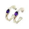 Amy Delson Jewelry Women's Silver / Pink / Purple Harlow - Amethyst Silver Hoop Earrings
