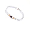 Amy Delson Jewelry Women's Silver / Red / Orange Bella -twelve Gemstone Red Garnet, Orange Citrine Silver Bangle
