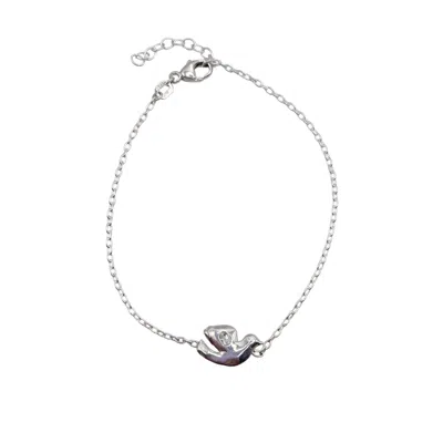 Amy Delson Jewelry Women's Silver / White Dova - White Topaz Sterling Silver Dove Bracelet In Multi