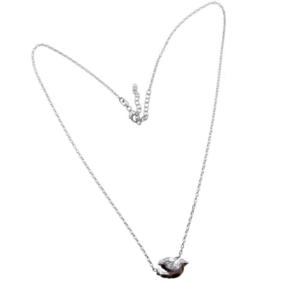 Amy Delson Jewelry Women's Silver / White Dova - White Topaz Sterling Silver Dove Necklace In Multi