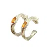 Amy Delson Jewelry Women's Silver / Yellow / Orange Harlow - Orange Citrine Silver Hoop Earrings