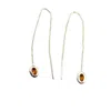 Amy Delson Jewelry Women's Silver / Yellow / Orange Thelma - Citrine Silver Threader Earrings