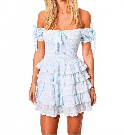 Amy Jane London Darcy Floral Mini Dress In Blue Ditsy Gingham