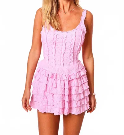 Amy Jane London Genevieve Ruffle Mini Dress In Peony Pink In Neutral