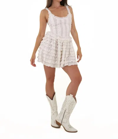 Amy Jane London Genevieve Ruffle Mini Dress In White