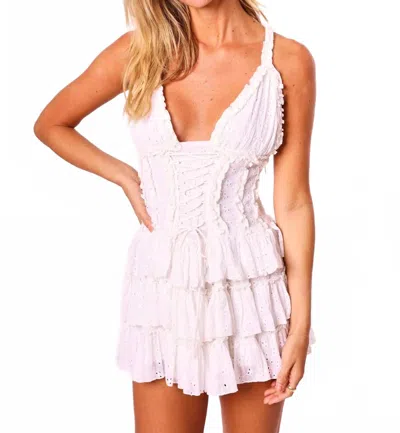 Amy Jane London Iris Ruffle Mini Dress In White