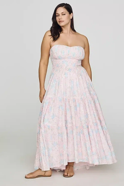 Amy Jane London Posey Cotton Strapless Dress In Orange