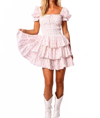 Amy Jane London Rosa Floral Mini Dress In Pink Rosebud Gingham