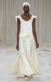 Amy Lawrance Godet Corsage Silk Dress