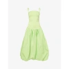 Amy Lynn Womens Lime Puffball Stretch-cotton Midi Dress In Lime