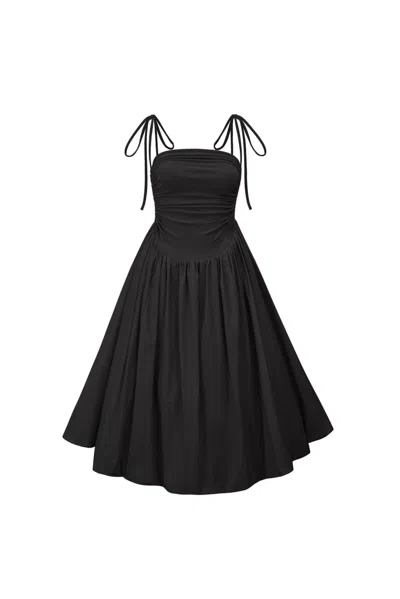 Amy Lynn Women's Alexa Black Puffball Cotton Dress