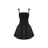 Amy Lynn Alexa Shoulder Tie Mini Dress In Black In Black