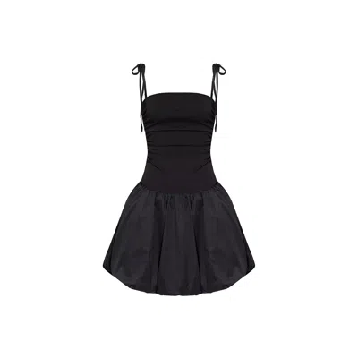AMY LYNN WOMEN'S ALEXA BLACK PUFFBALL MINI DRESS