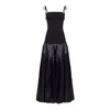 Amy Lynn Women's Alexa Black Satin Puffball Maxi Dress In Black
