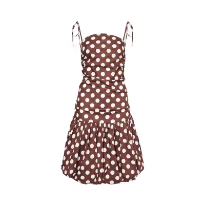 Amy Lynn Women's Alexa Brown Polka Dot Puffball Ultra Mini Dress