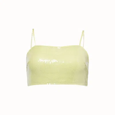 Amy Lynn Women's Ambra Lime Green Sequin Crop Top
