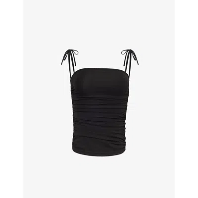 Amy Lynn Womens Black Alexa Strapless Stretch-cotton Top