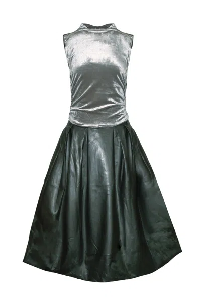 Amy Lynn Women's Black / Grey Autumn Graphite Puffball Maxi Dress In Black/grey