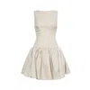 Amy Lynn Womens Twiggy Gingham Cotton-poplin Mini Dress Grey In Neutral