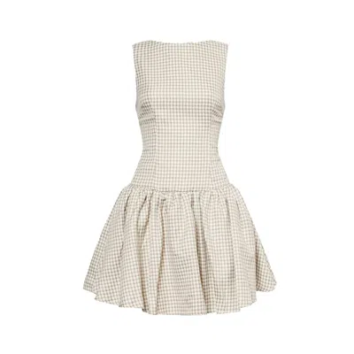 AMY LYNN WOMEN'S BLACK / WHITE TWIGGY PURE COTTON GINGHAM CHECK MINI DRESS