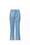 Amy Lynn Womens Blue Bambi Sequin-embellished Straight-leg Mid-rise Jeans In Blue